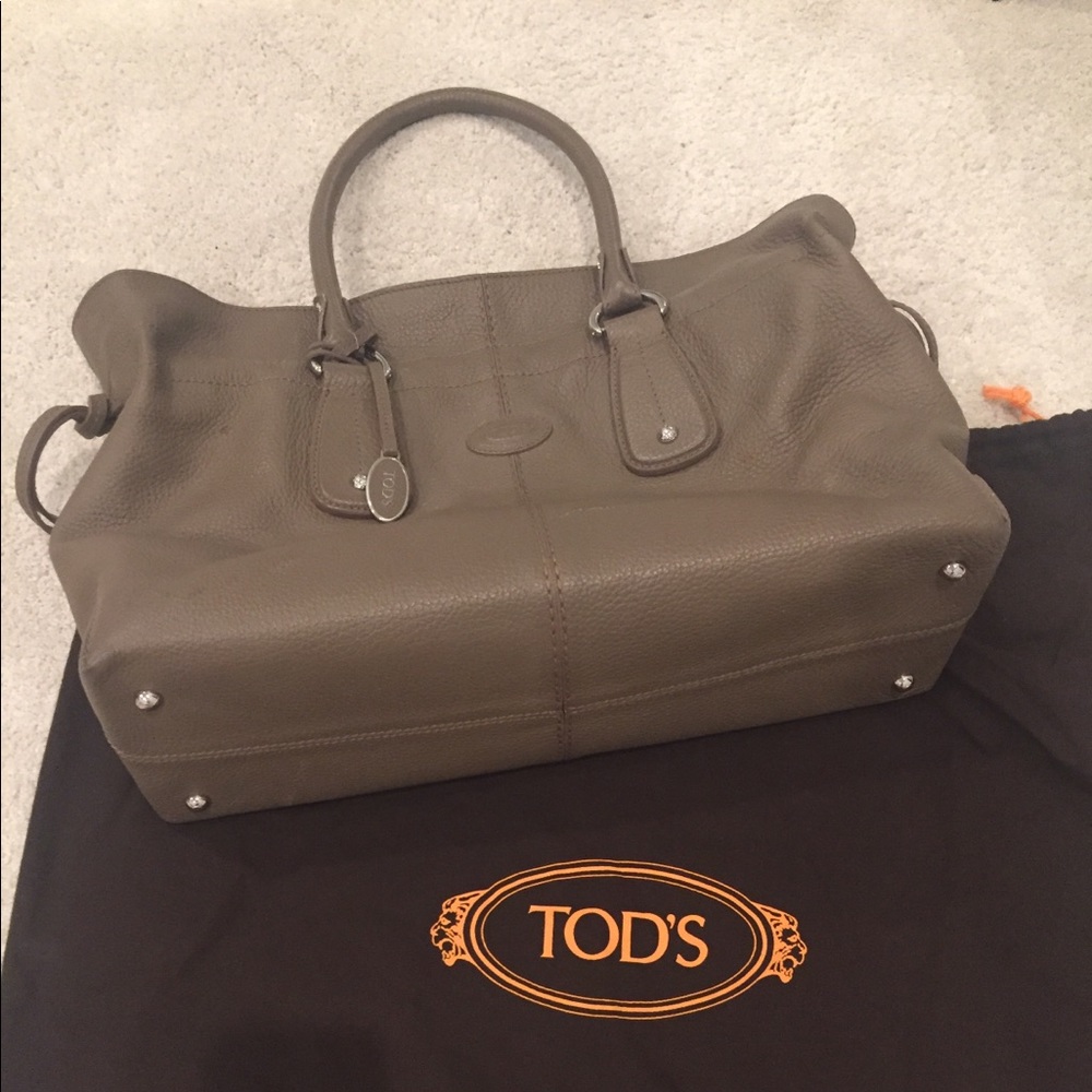 Tods Leather Taupe Handbag